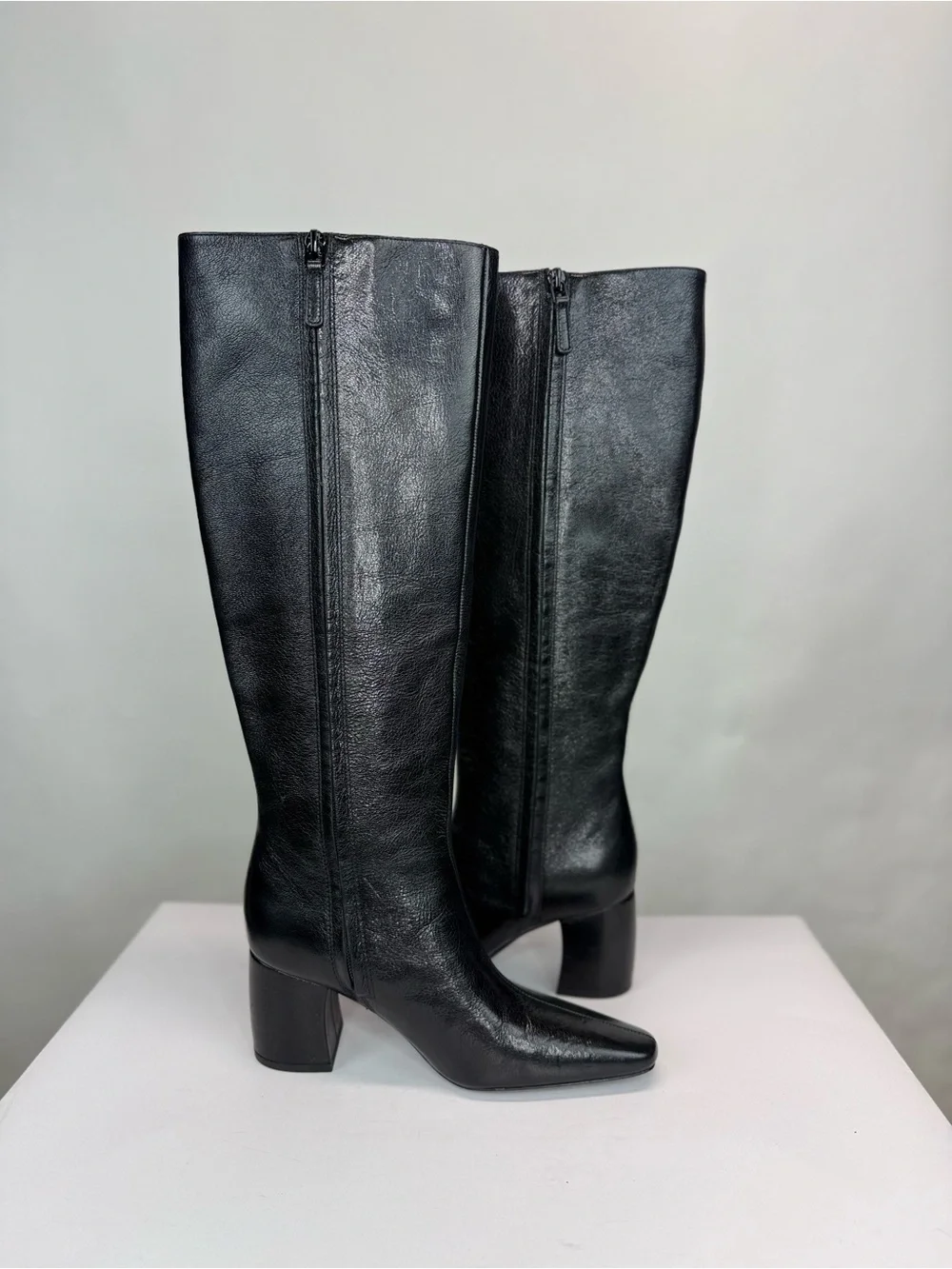 New Tory Burch Banana Leather Knee High Boot Black Leather Sz 5